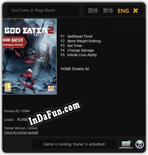 GOD EATER 2 Rage Burst (+17 Trainer) [FLiNG] .